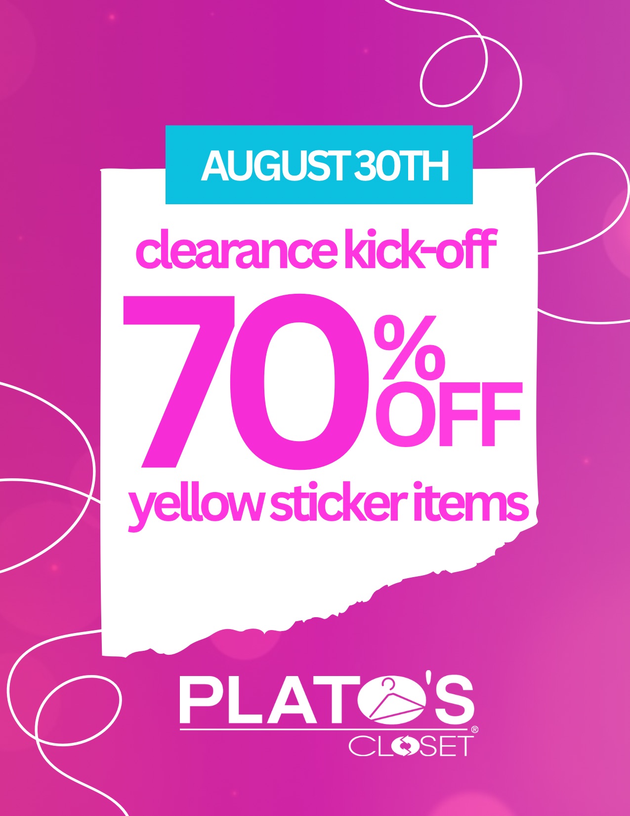 Mark Your Calendar! Be The First To Shop 70% Off Our Already Great Prices On Select Styles For ONE DAY ONLY! Items Stating at $1.50!